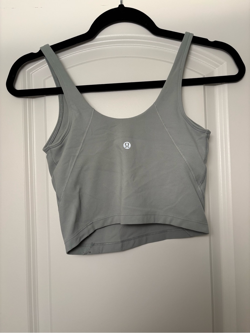 lululemon athletica V‑Neck Crop Tank in Greenish Blue - Picture 2 of 2